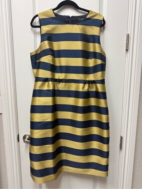 kate spade Navy and Gold Stripe Tea Length Dress